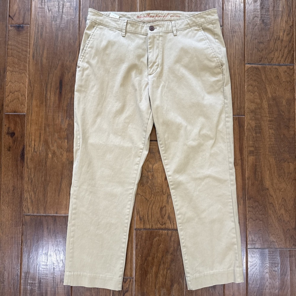 Weatherproof‎ Vintage Khaki Chino Mens Tan 34x30 (36x27) Comfort Stretch Travel
